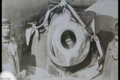 An old photograph of Hajr-e-Aswad, guards are standing next to it. c.1920s